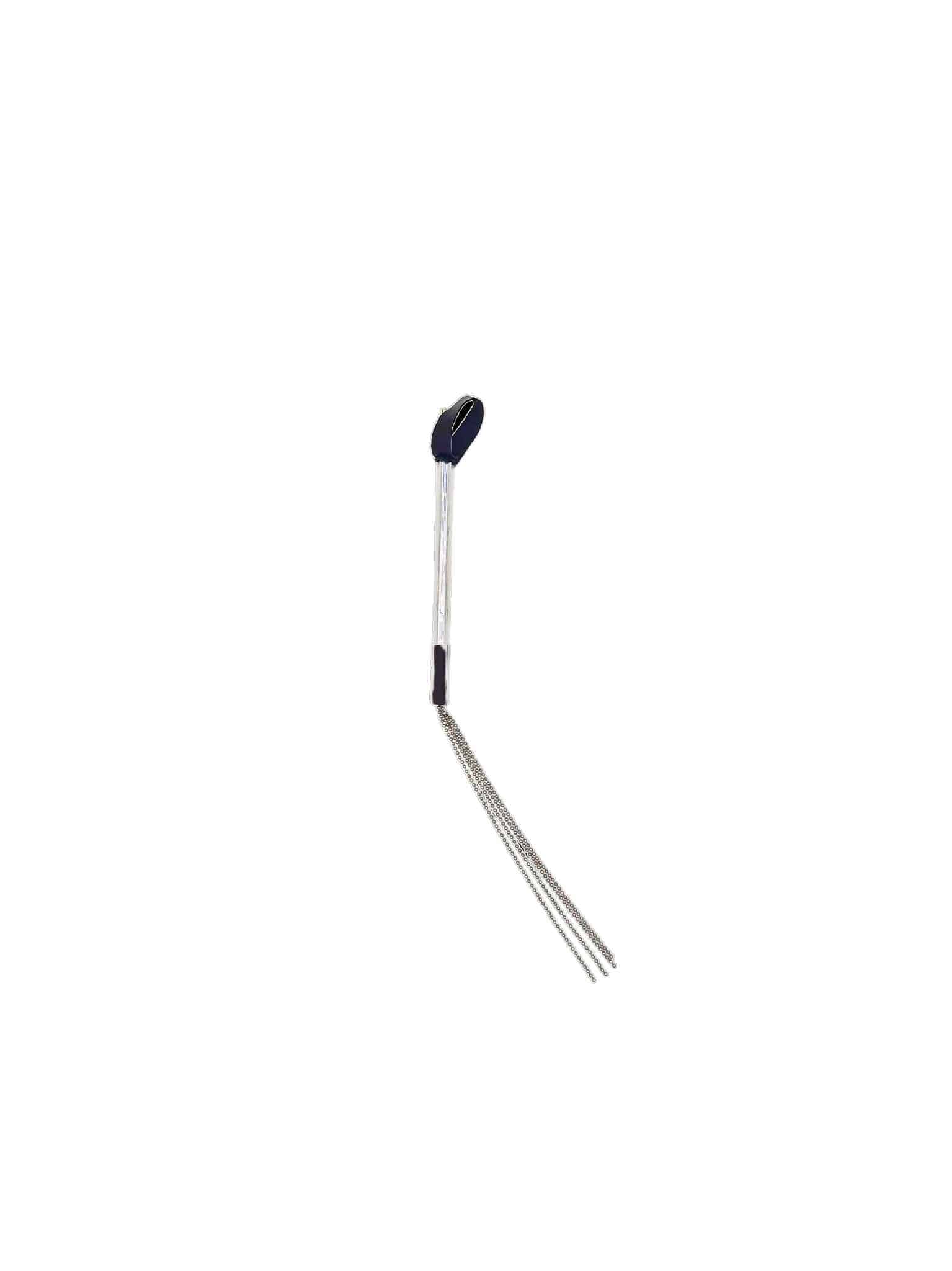 Silver Electric beaded flogger attached to a Violet Wand