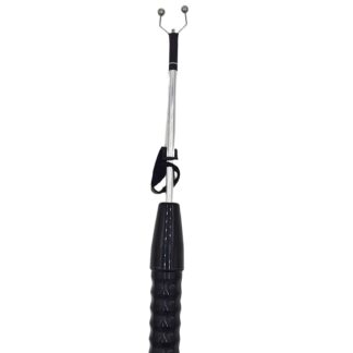 Silver balled devil horn attachment inside of a violet wand