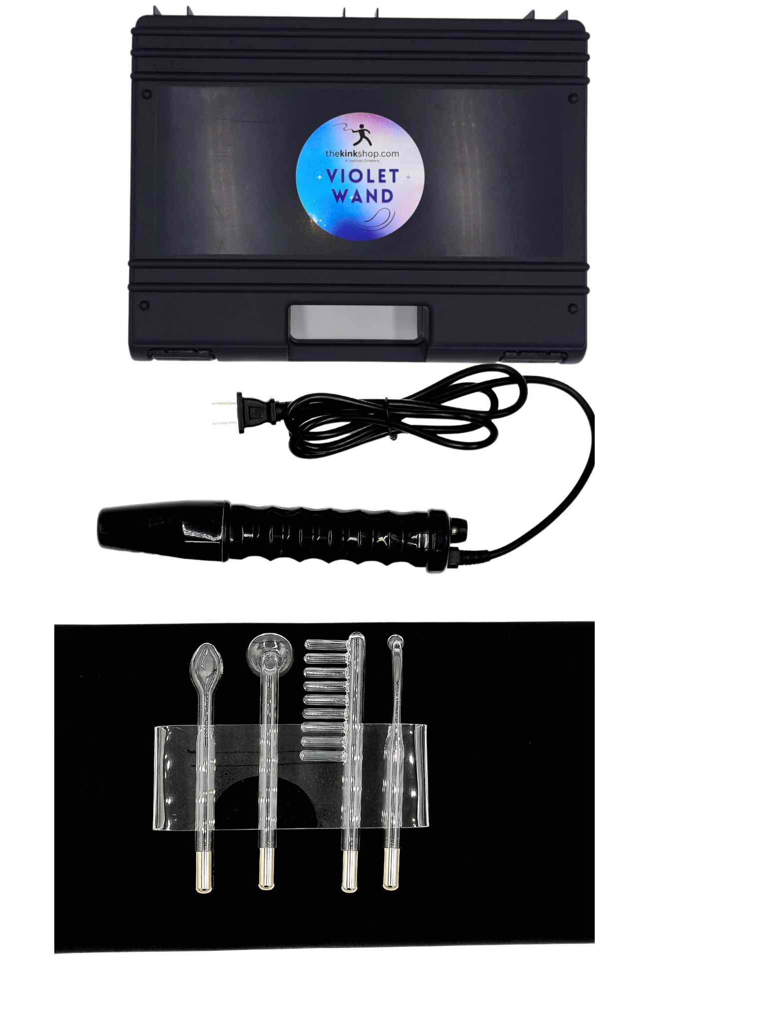 Violet Wand Standard Kit with carrying case, and 4 glass attachments