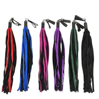 Suede Leather Floggers, w/Fingerloops (Available in 6 silky colors)